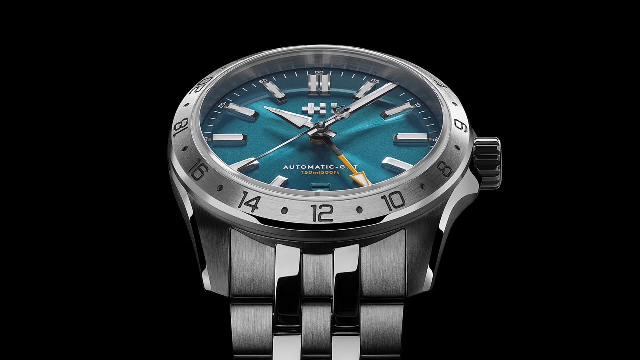 The Christopher Ward C63 Sealander GMT 36mm on a black background