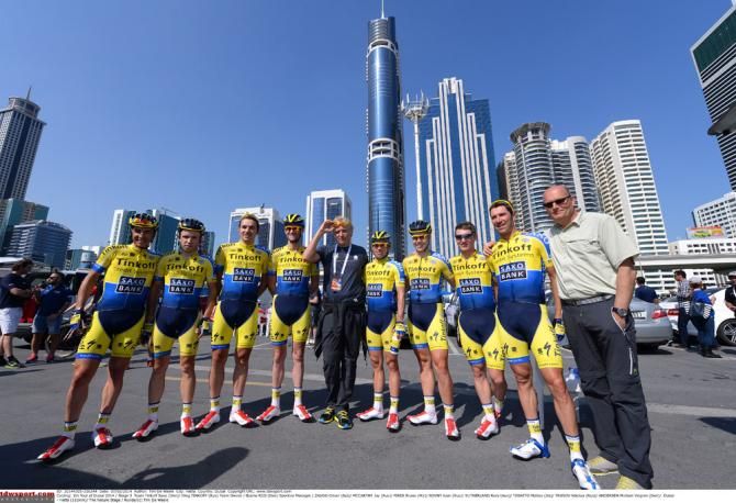 The Tinkoff-Saxo team at the inaugural Dubai Tour