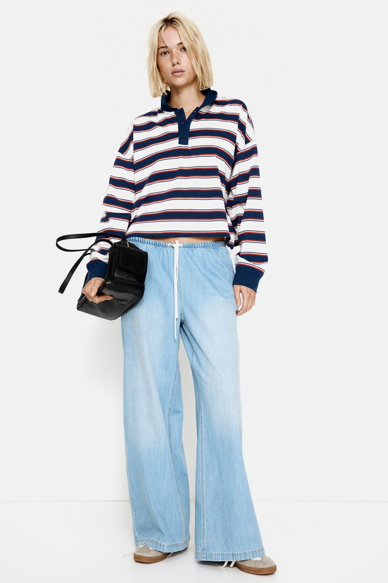Denim Drawstring Pants