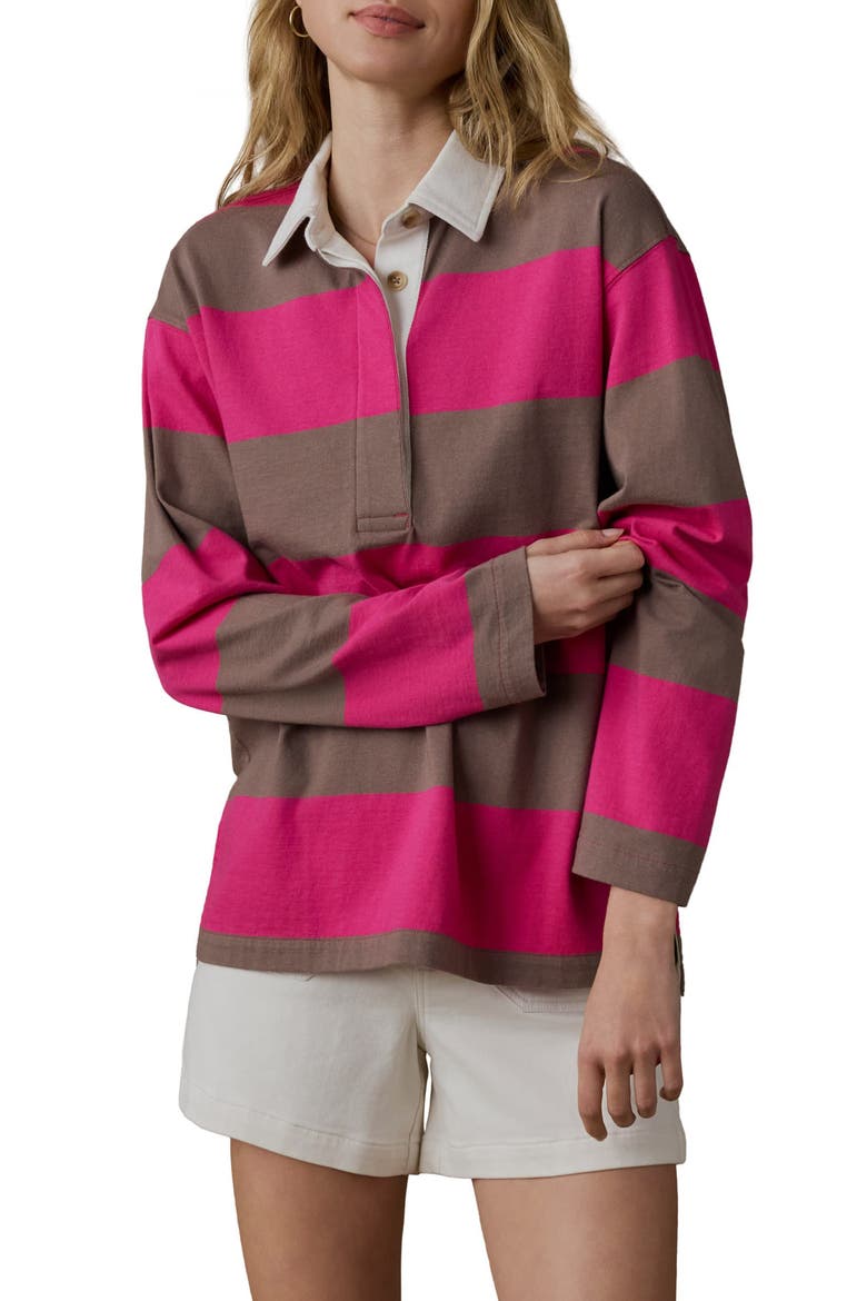 Stripe Organic &amp;amp; Recycled Cotton Jersey Rugby Shirt