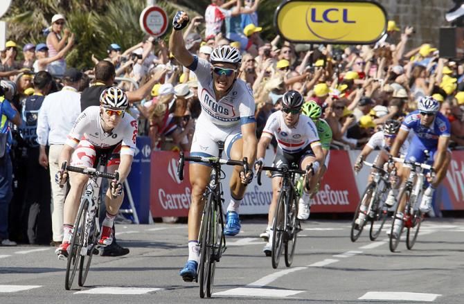 Marcel Kittel (Argos Shimano) celebrates his second stage win