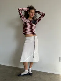 Charlie Beads The 90's Bias Skirt White
