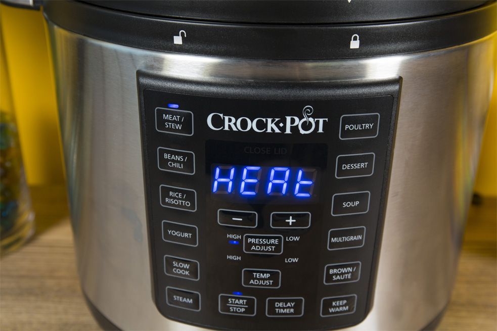 Once you have selected a preset button, the display tells you where it is in the cooking process.