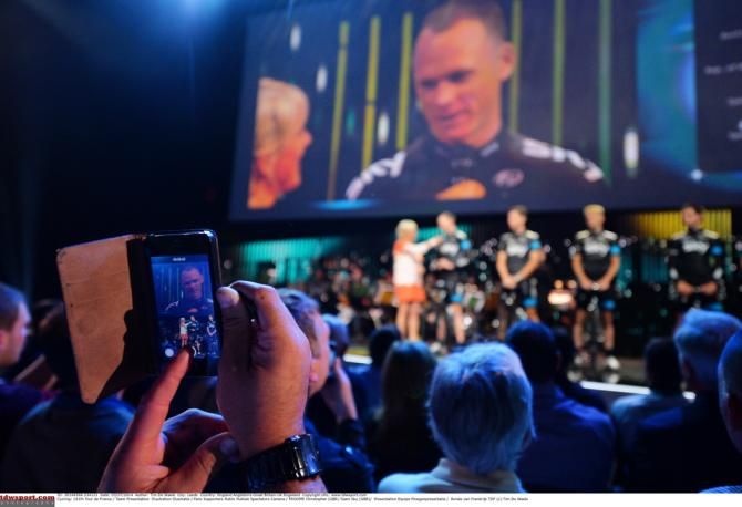 A fan gets a photo of Chris Froome