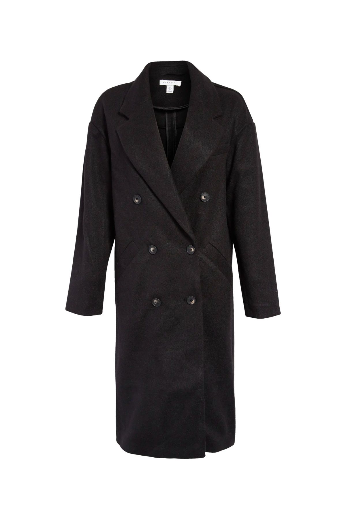 Topshop Double Breasted Long Coat, sales video thumbnail TOPSHOP Double Breasted Long Coat, Alternate, color, BLACK TOPSHOP Double Breasted Long Coat, Alternate, color, BLACK TOPSHOP Double Breasted Long Coat, Alternate, color, BLACK TOPSHOP Double Breasted Long Coat, Alternate, color, BLACK Show less SIZE INFO Topshop US sizes shown. Order size in parenthesis for best fit. DETAILS & CARE This picture-of-polish coat is designed in a longline double-breasted silhouette for work-to-weekend perfection. Notched lapels 100% polyester Machine wash, line dry Imported Item #7371301 Helpful info: See details and tips from a salesperson (video) Garment is labeled: EUR 32, US 0, UK 4. Fits like a US 00. EUR 34, US 2, UK 6. Fits like a US 0. EUR 36, US 4, UK 8. Fits like a US 0-2. EUR 38, US 6, UK 10. Fits like a US 2-4. EUR 40, US 8, UK 12. Fits like a US 6-8. EUR 42, US 10, UK 14. Fits like a US 10-12. EUR 44, US 12, UK 16. Fits like a US 14. EUR 46, US 14, UK 18. Fits like a US 16-18. Free Shipping & Returns See more GIFT OPTIONS Choose your gift options at Checkout. Some items may not be eligible for all gift options. Free Pickup Printed gift message (free) Nordstrom gift box (free) Fabric gift bag ($5) Signature gift wrap ($5) Delivery Email gift message (free) Printed gift message (free) Fabric gift bag ($5) DIY Nordstrom gift box ( $5) Need help finding the perfect gift? We