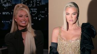 Left to right: Paris Hilton on Jimmy Kimmel Live! And Khloe Kardashian on The Kardashians before the Met Gala.