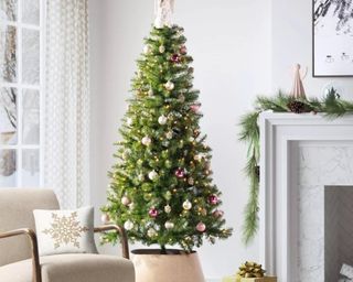 Christmas tree in neutral living room