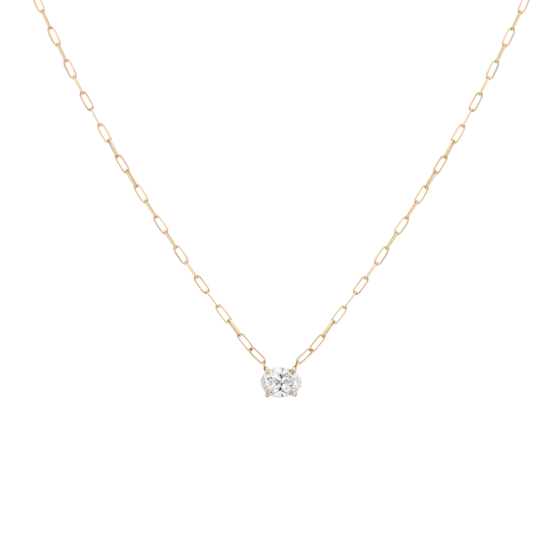 Aurate X Molly Dickson: 1ct Oval Lab Grown Diamond Solitaire Necklace