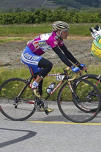 Paolo Bettini (QuickStep) rides in the sprinter's jersey
