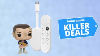 Chromecast with Google TV (4K) Streaming Media Player - with Funko POP! TV Stranger Things Eleven with Eggos