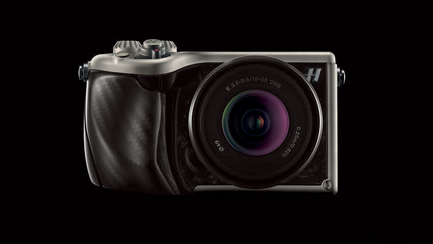 Beauty shot of the Hasselblad Lunar against a black background