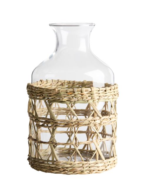 Seagrass-Cage Glass Carafe