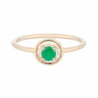Emerald And Diamond Ring In 9k Solid Yellow Gold: £265