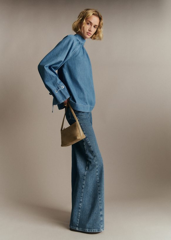 Cleon Large Pants - Denim Blue - Organic Cotton - Organic Textile - S&amp;eacute;zane