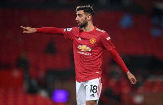 Manchester United’s Bruno Fernandes during the Premier League match at Old Trafford, Manchester