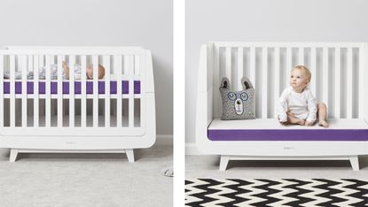 How to clean a house for a new baby: childrens cot with snuz snuzsurface mattress