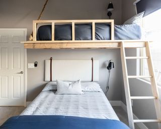 Wooden double deals loft bed