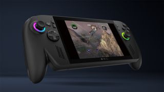 An Xbox Rog Ally handheld playing a classic Xbox game.