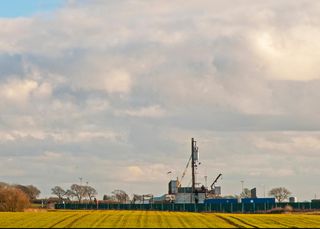 Cuadrilla fracking drilling site on rural farmland at Little Plumpton, just outside Blackpool.