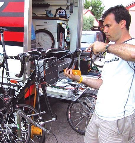 Cervelo's Phil White in action at the Tour de France.