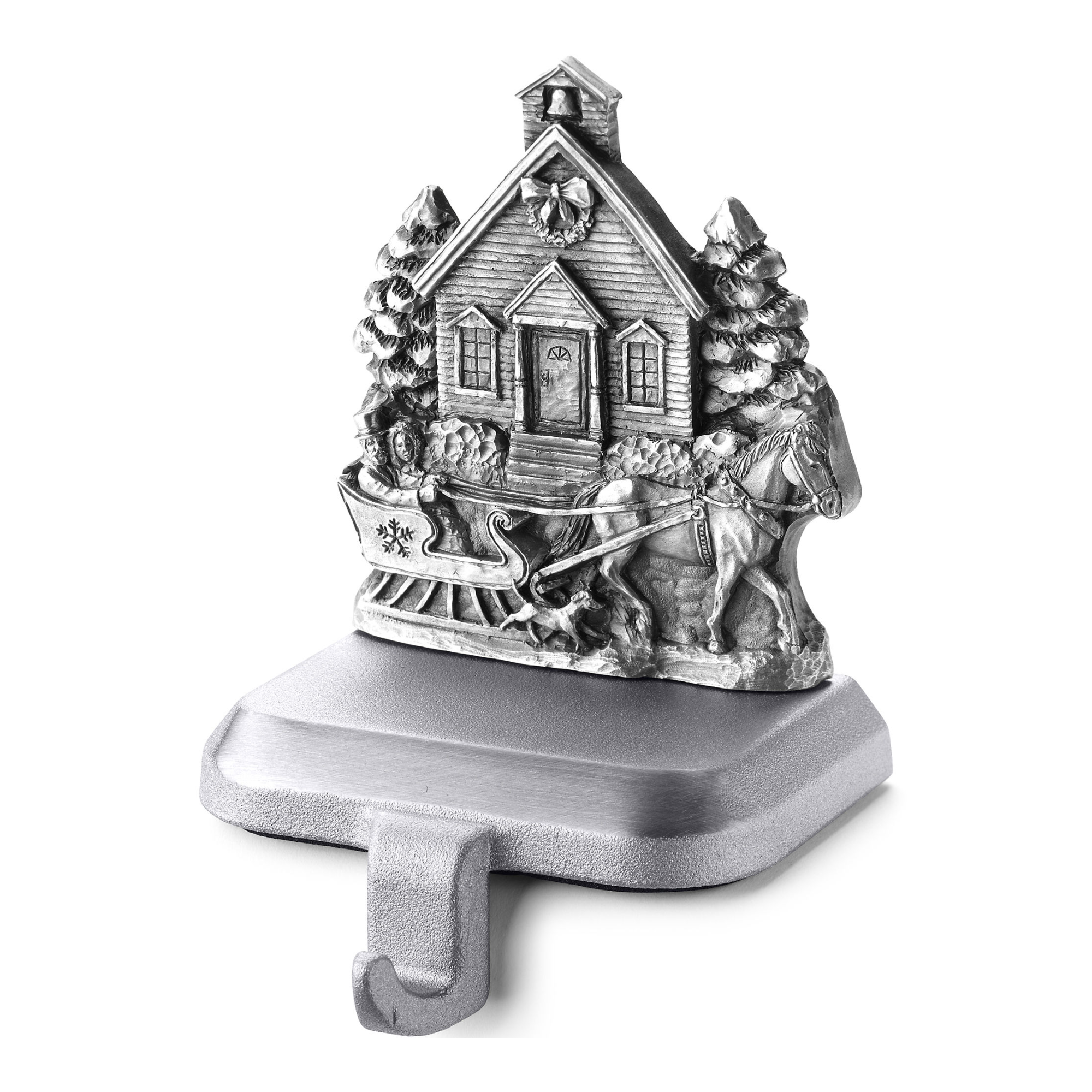 a pewter stocking holder
