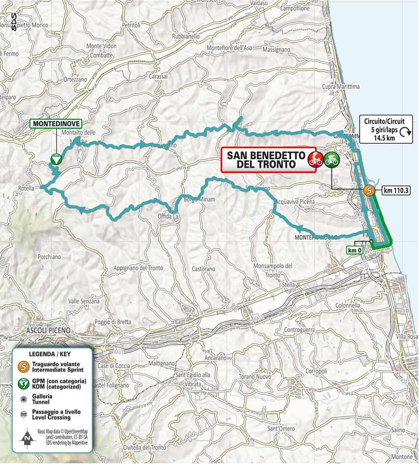 Maps for the 2024 Tirreno-Adriatico