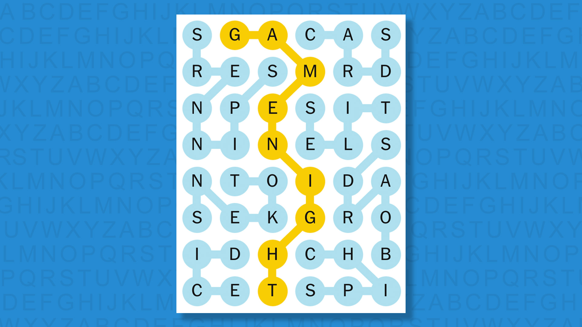 NYT Strands answers for game 827 on a blue background