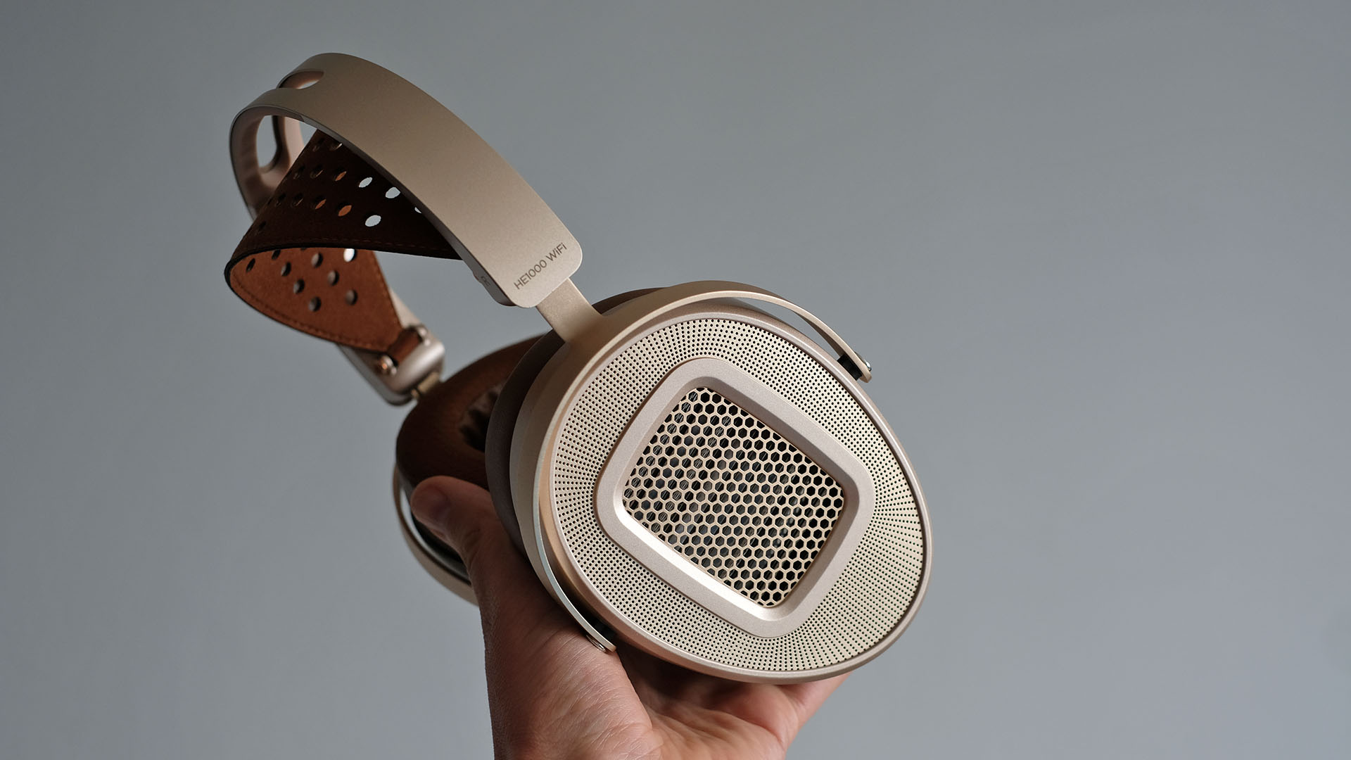 A photo of the Hifiman HE1000 WiFi headphones.