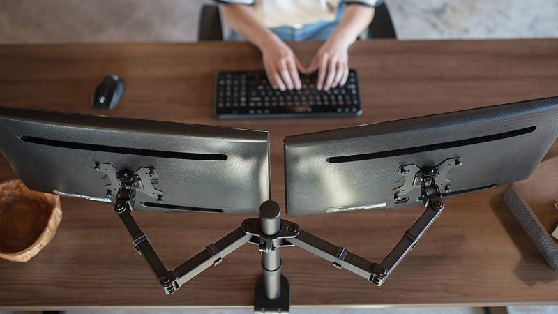 Top down view of desk