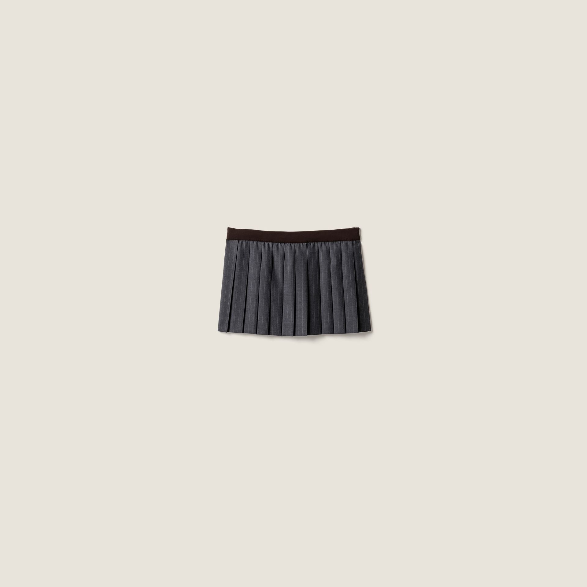 Pleated Pinstripe Miniskirt
