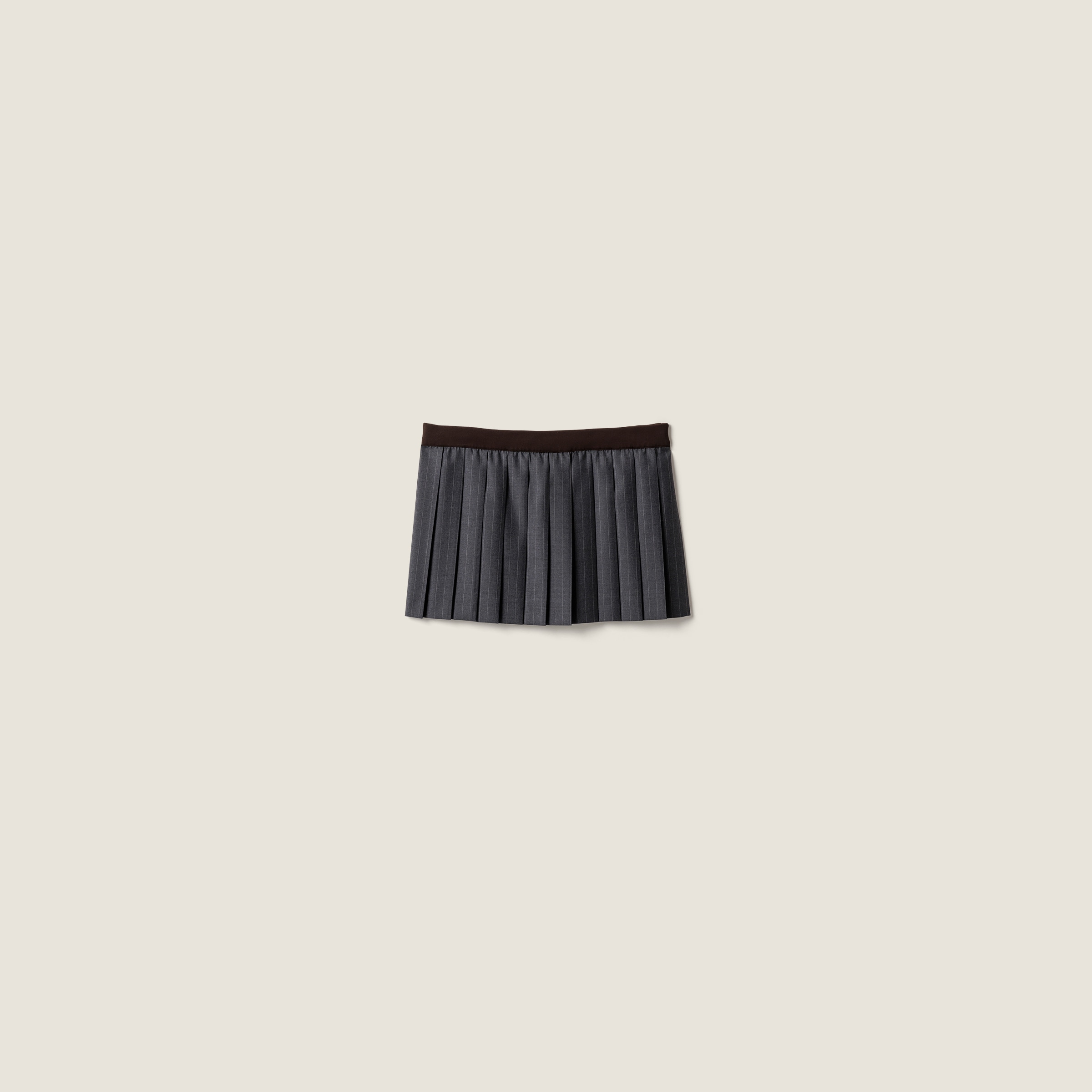 Pleated Pinstripe Miniskirt