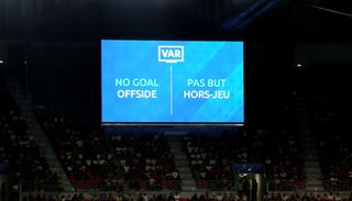 The VAR Screen shows that White’s second goal of the game is disallowed