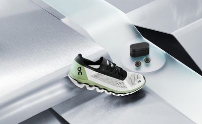 Sport earphones with Running shoes