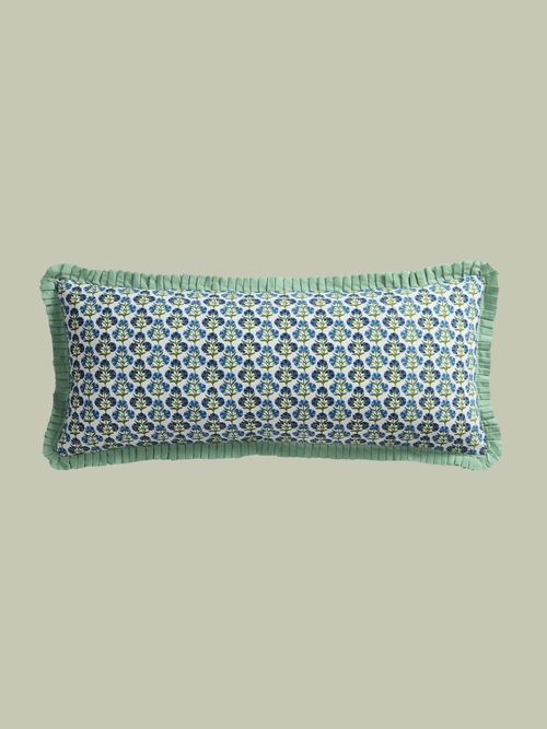 Fiona 100% Cotton Box Pleat Edge Printed Sofa Cushion Cover 