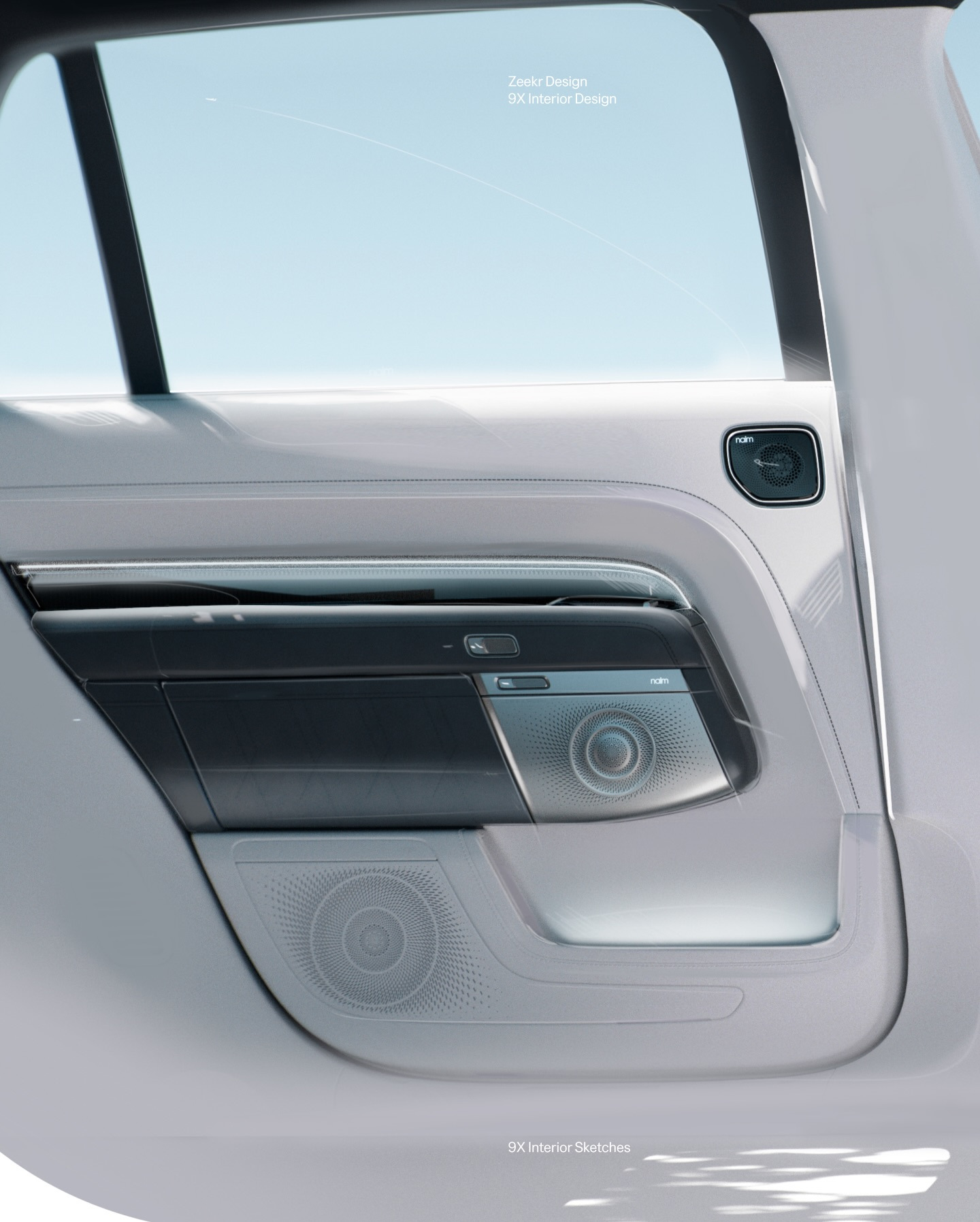 Interior sketch of the Zeekr 9X