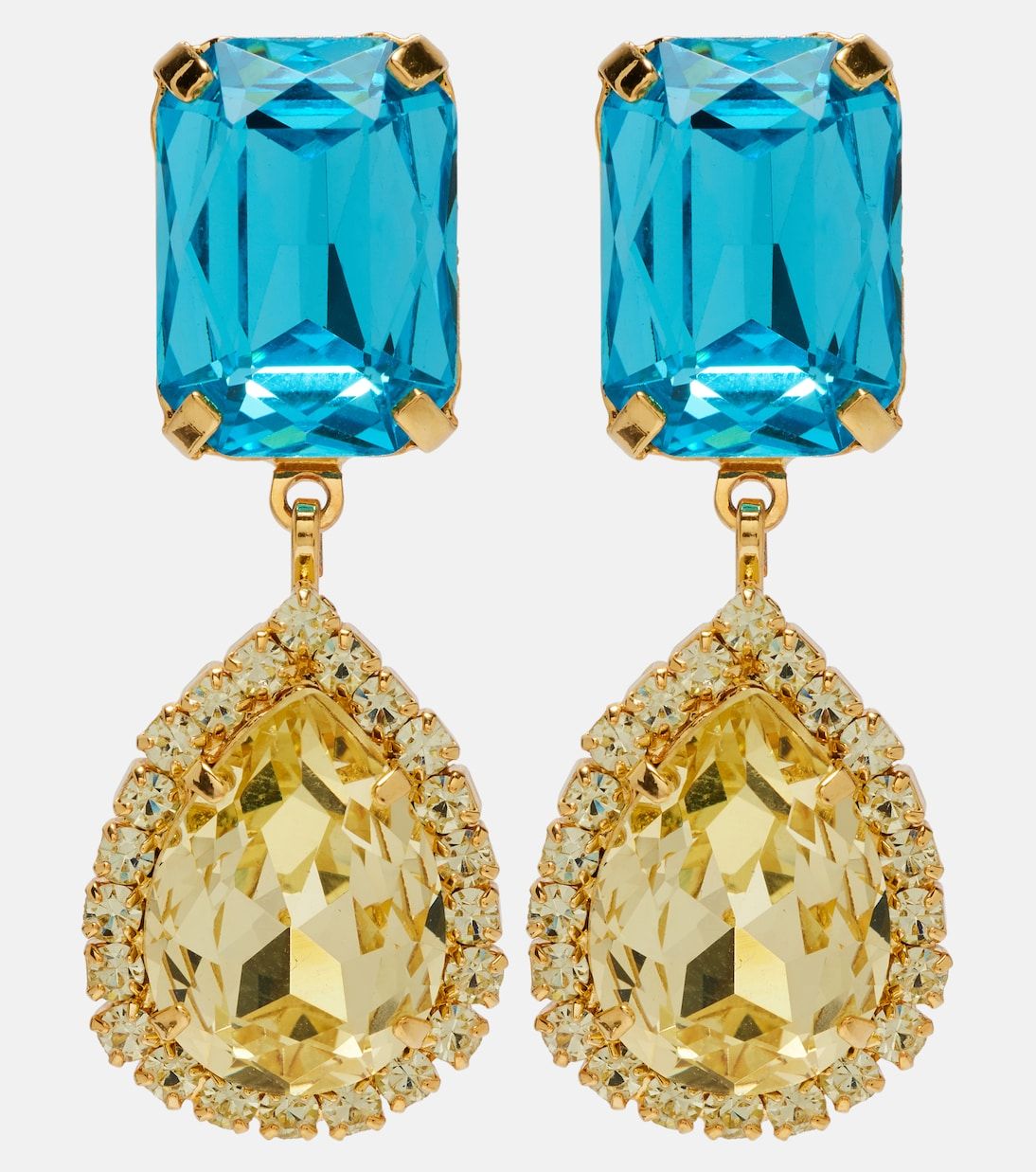 Crystal-Embellished Drop Earrings