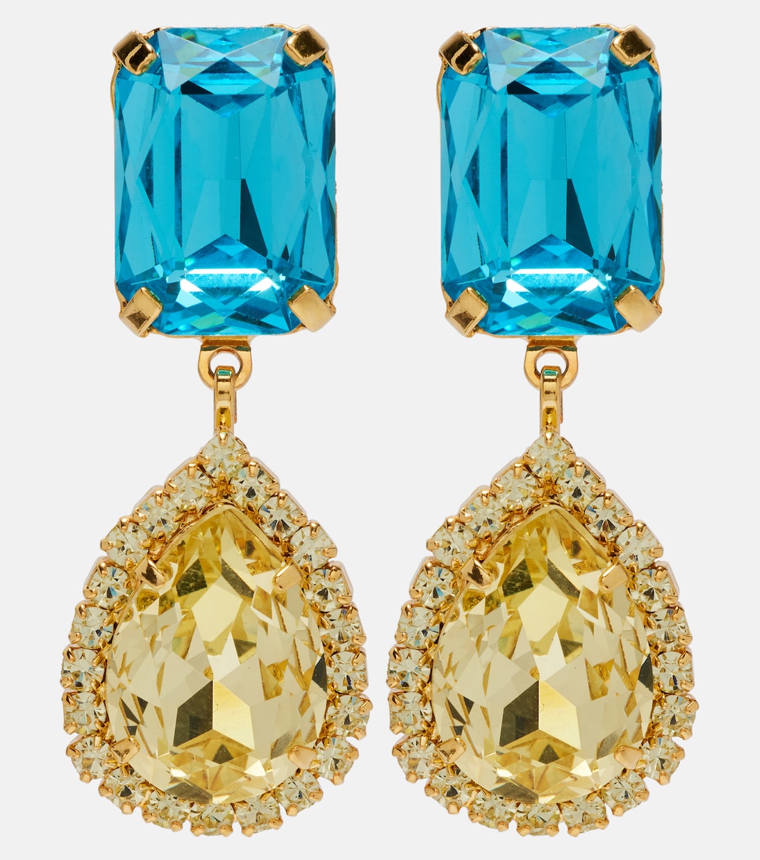 Crystal-Embellished Drop Earrings