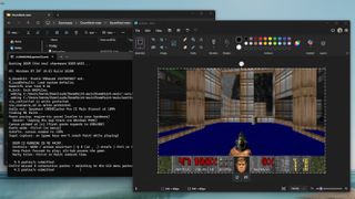 DOOM displayed inside Microsoft Paint on a Windows 11 desktop