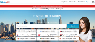 Website screenshot for GlobaleSIM