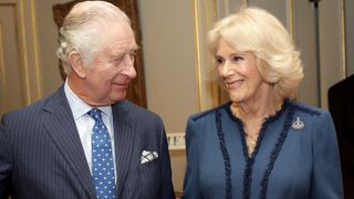 King Charles III and Camilla, Queen Consort attend a reception to celebrate the second anniversary of The Reading Room at Clarence House on February 23, 2023 in London, England. The Reading Room, which was official launched by the Queen Consort 2 years ago, champions literacy and encourages readers to find new literature.
