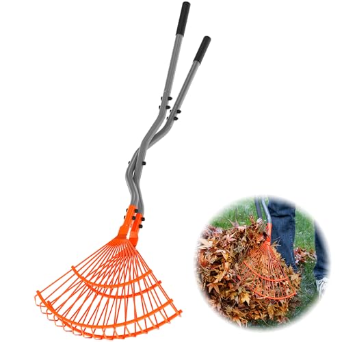 Rake for Leaves, Walensee Leaf Grabber Rake, Heavy Duty Leaf Picker Upper | Scoop Leaves, Grass Clippings, Weeds &amp;amp; Yard Debris Without Bending or Touching. Steel Claws Gather Waste for Quick Cleanup.
