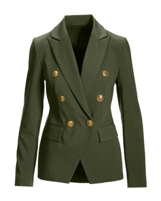 Modern Double Breasted Blazer in olive