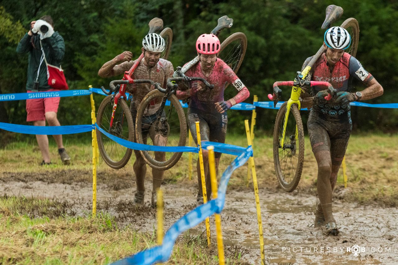 The battle for 3rd was intense between Kerry Werner (Kona Maxxis Shimano), World Tour pro Logan Owen (EF Education First), and Michael Van Dem Ham (Easton Giant p/b Transitions)