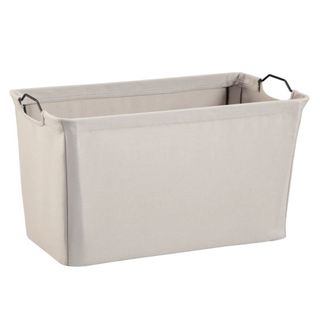 Wire frame beige fabric storage box