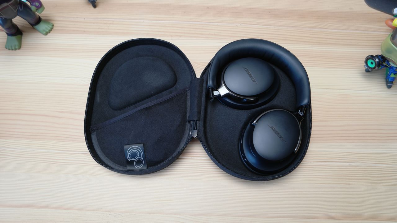 Bose QuietComfort Ultra Headphones (2nd Gen) folded up, in their case