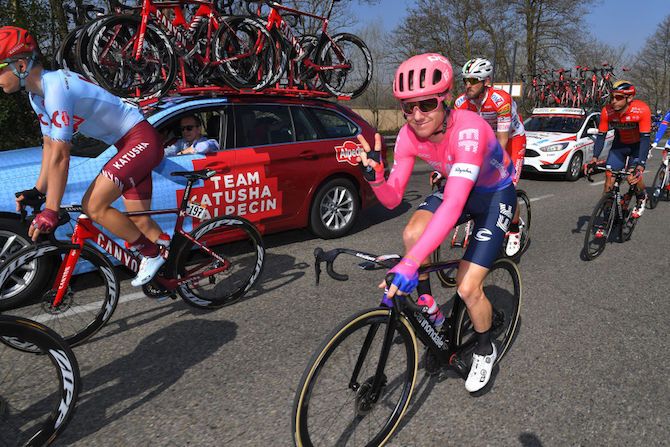 Simon Clarke (EF Education First) enjoys a less hectic moment at the 2019 Milan-San Remo