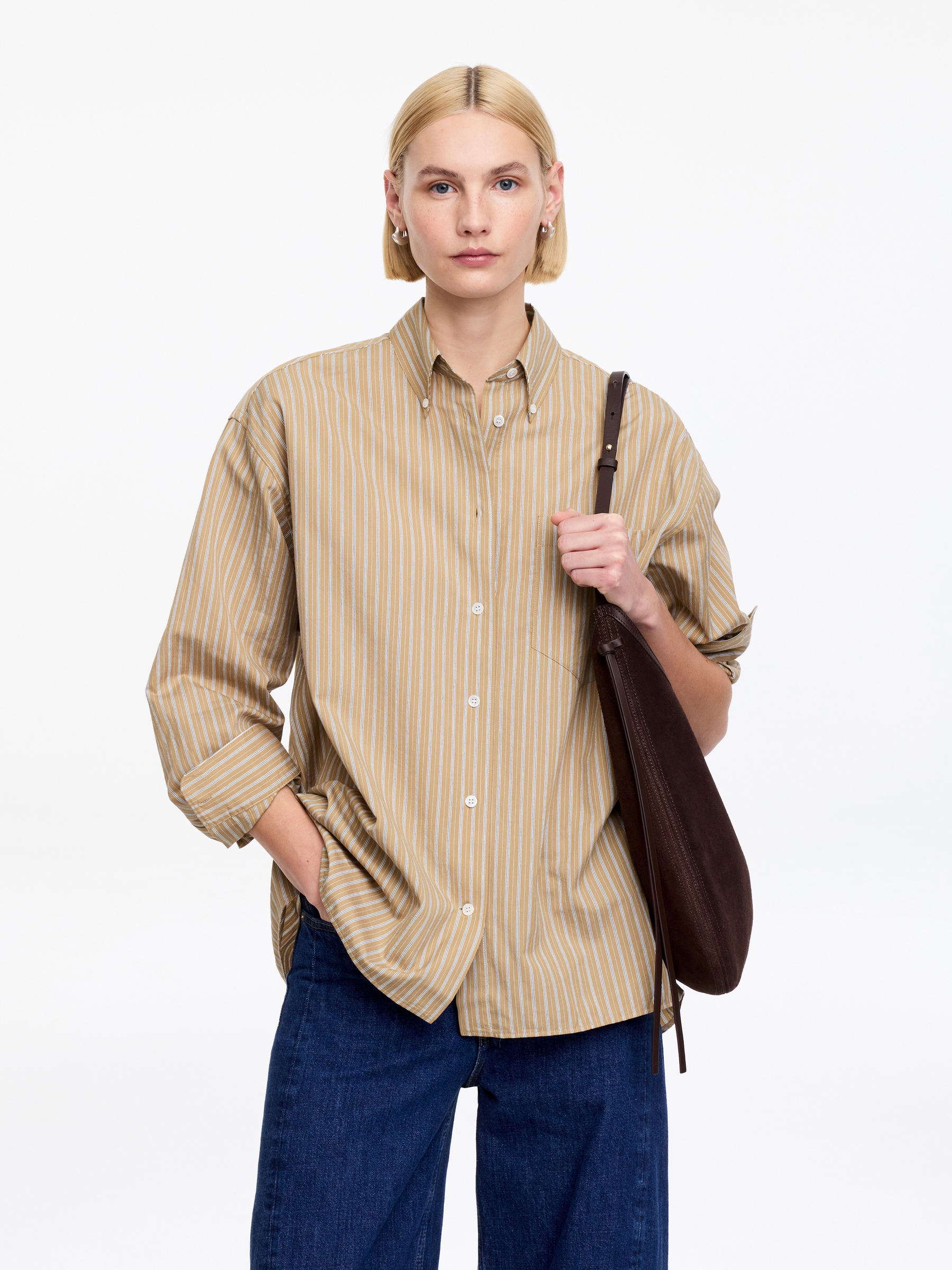 Cotton-Silk Shirt &amp;ndash; Beige &amp;ndash; Women &amp;ndash; Arket Gb
