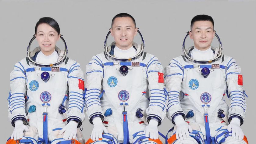 The crew of China&rsquo;s Shenzhou 23 mission to the Tiangong space station. From left: payload specialist Lai Ka-ying, commander Zhu Yangzhu and pilot Zhang Zhiyuan.