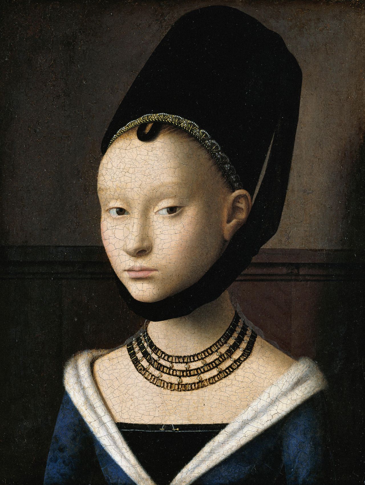 Petrus Christus&#039; &#039;Portrait of a Young Girl&#039;. Painted circa 1470; 11.5x9 inches; Gemaldgalerie, Berlin