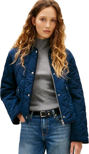 Tommy Hilfiger Women's Padded Flag Quilted Jacket Ww0ww47998 Other Jackets, Blue (dark Night Navy), Xxl